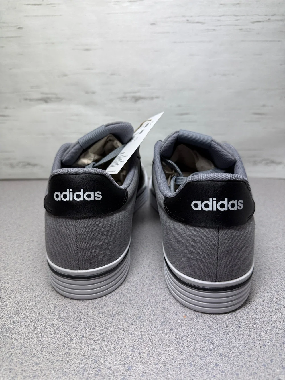adidas Grey Canvas Sneakers with Black Stripes